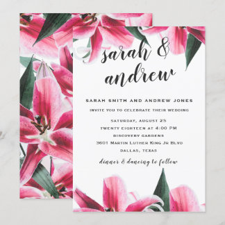 Convites Concurso de Casamento Floral da Lily Stargazer Ros