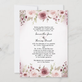 Convites Concurso de Casamento Floral de Dusty Rosa Waterco