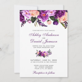 Convites Concurso de Casamento Floral Roxo Ultra Violet SP