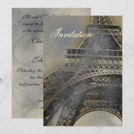 Convites Concurso de casamento francês da Torre Eiffel em P