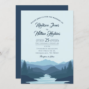Convites Concurso de Casamento Rustic Misty Mountain