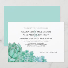Convites Concurso de casamento Trendy Succulent 3961