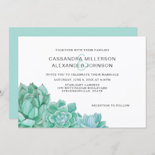 Convites Concurso de casamento Trendy Succulent 3961