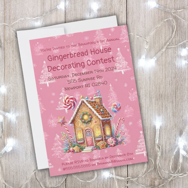 Convites Concurso de Decoração de Casa de Pão de Mel (Criador carregado)