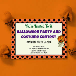 Convites Concurso de Fantasias de Halloween para Crianças A