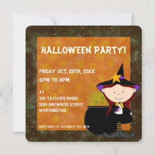 Convites Concurso de Festa de Halloween das Bruxas Brew Kid