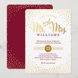 Convites Concurso de maroon de ouro MODERNO NA MODA WEDDING