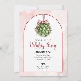 Convites Concurso de Natal Coquette Mistletoe Watercolor