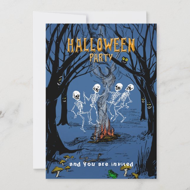 Convites Concurso do Partido das Bruxas - Esqueletos Dançan (Frente)