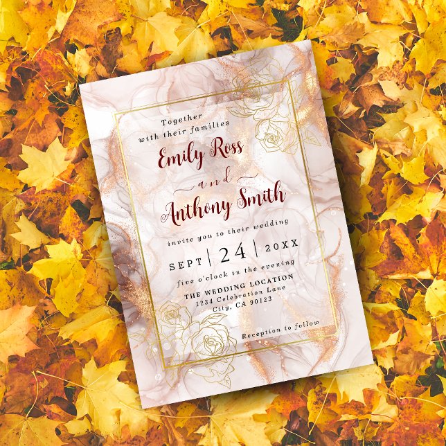 Convites Concurso Elegante De Bronze E Casamento Dourado De (Criador carregado)