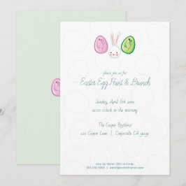 Convites Concurso para Caça e Brunch de Páscoa Bonita
