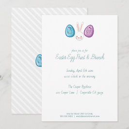Convites Concurso para Caça e Brunch de Páscoa Bonita