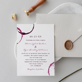 Convites Concurso para Casamento de Vinho Rustic Burgundy