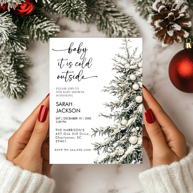 Convites Concurso para Chá de fraldas de inverno, querida é (Criador carregado)