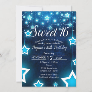 Convites Concurso Personalizado 16 Bonito Com Luzes Estrela