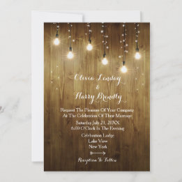 Convites Concurso Rustic String Of Lights Country Weditatio