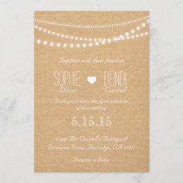 Convites Concurso Rustic String of Lights Weding