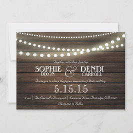 Convites Concurso Rustic String of Lights Weding