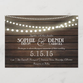 Convites Concurso Rustic String of Lights Weding
