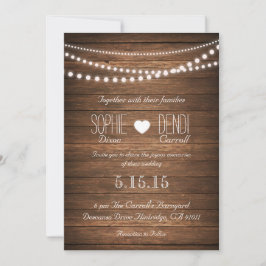 Convites Concurso Rustic String of Lights Weding