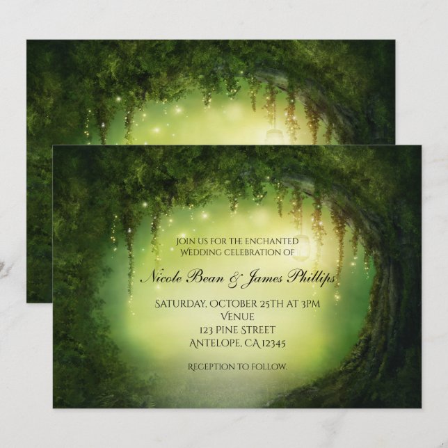 Convites Concursos para Árvores Florestais Encantadas pela  (Frente/Verso)