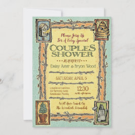 Convites Concursos para Chás de casamento de Casais Rustic