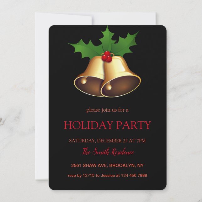 Convites Condecoração de Natal Jingu Bells (Frente)