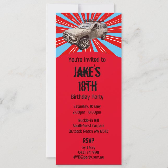 Convites Condução de quatro rodas (Frente)