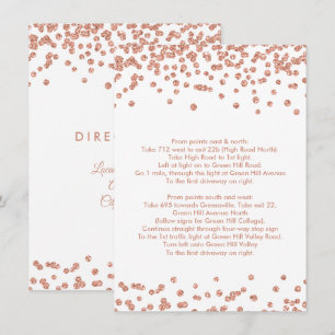 Convites Condução de veículos Glitter Confetti Dourado Rosa
