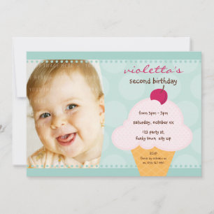 Convites Cone de gelado de FESTA aniversário de criança