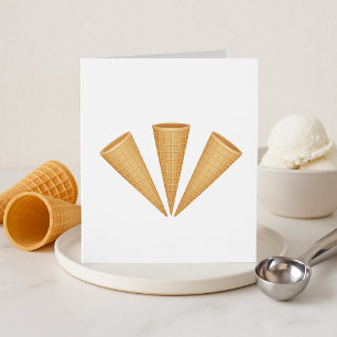Convites Cone de Sorvete de Waffle Triplo Sobremesa de Verã