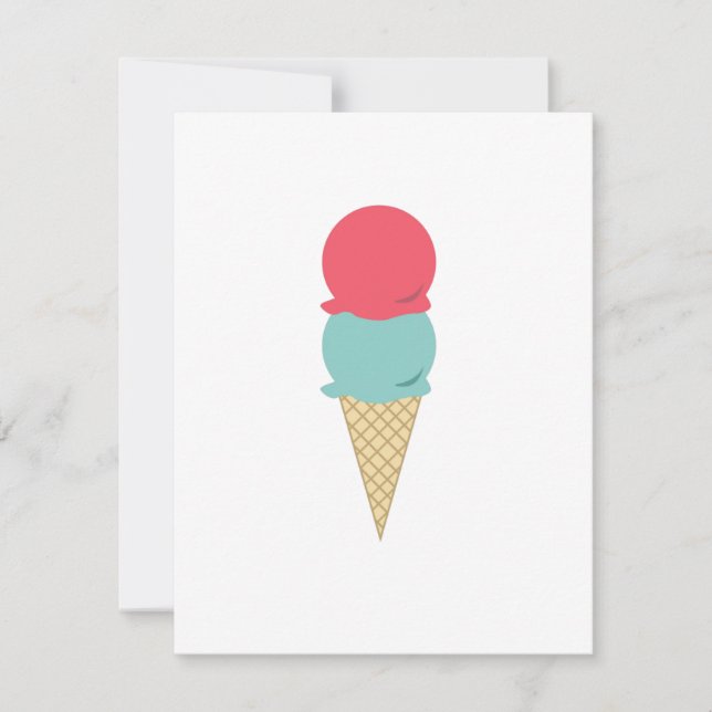 Convites Cone de Sorvete Duplo Caprichoso (Frente)