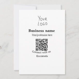 Convites Conectar-se com o logotipo de empresa QR nome de m
