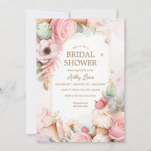 Convites Cones de sorvete floral de sorvete