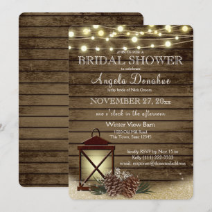 Convites Cones do pinho e chá de panela rústico da lanter