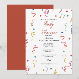 Convites Confete de Festa Colorido Baby Shower
