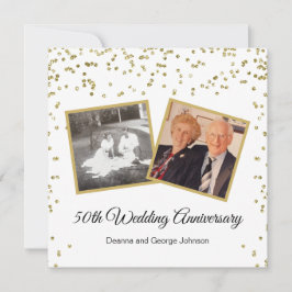 Convites Confete Dourado Aniversário de 50 Anos de Casament
