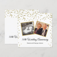 Confete Dourado Aniversário de 50 Anos de Casament