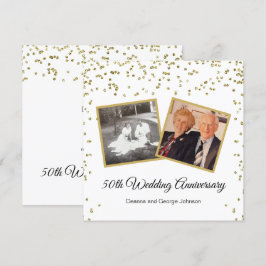 Convites Confete Dourado Aniversário de 50 Anos de Casament