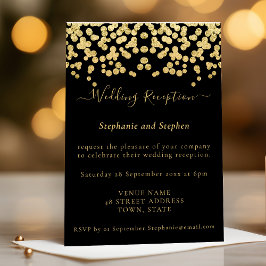 Convites Confete Dourado Brilhante Recepção de Casamento Pr