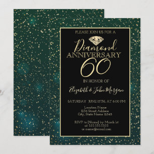 Convites Confete Dourado Diamante Verde Casamento Aniversár