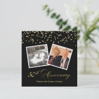 Confete Preto Elegante 50º Aniversário de Casament