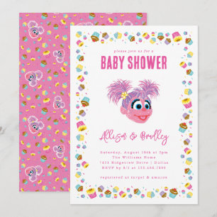 Convites Confetes de Chuveirinho de Bebê Rosa Abby Cadabby