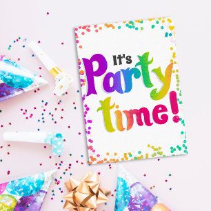 Convites Confetes Vibrantes É Hora de Festa! Celebração