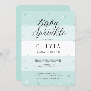 Convites Confetti Aqua Stripes Boy Sprinkle Invite
