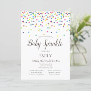 Convites Confetti Baby Sprinkle Invent - Chá de fraldas