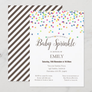 Convites Confetti Baby Sprinkle Invent - Chá de fraldas