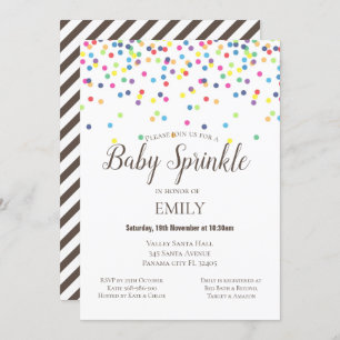 Convites Confetti Baby Sprinkle Invitation - Chá de fraldas