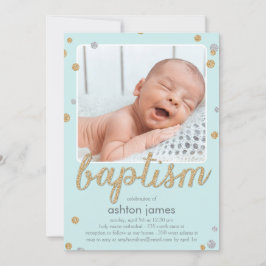Convites Confetti Baptism - Azul