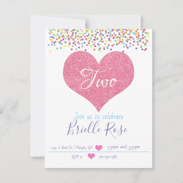 Convites Confetti Birthday Invite (Frente)